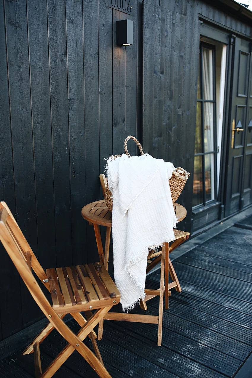 Hampton Linen Throw - White