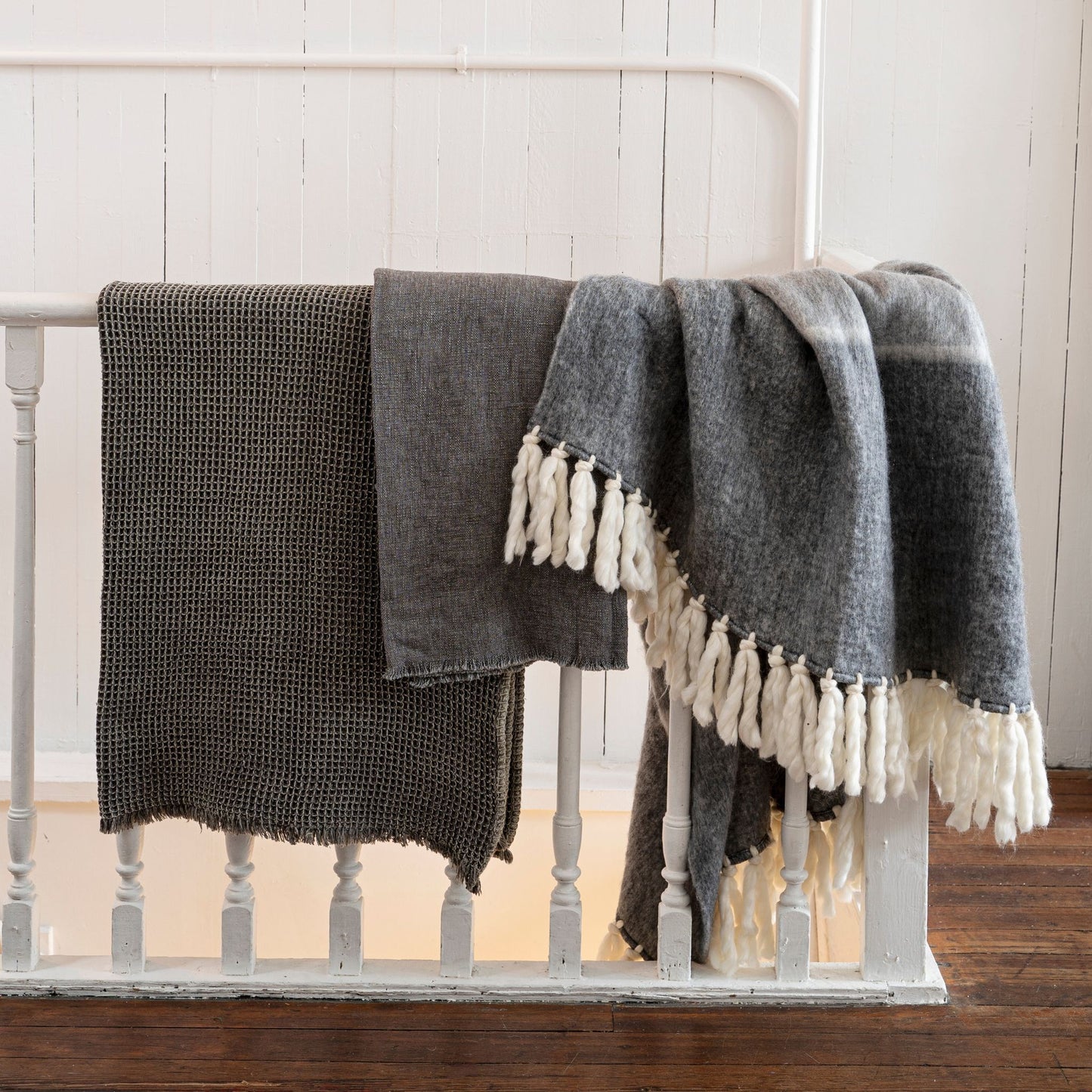 Waffle Throw Dark Grey