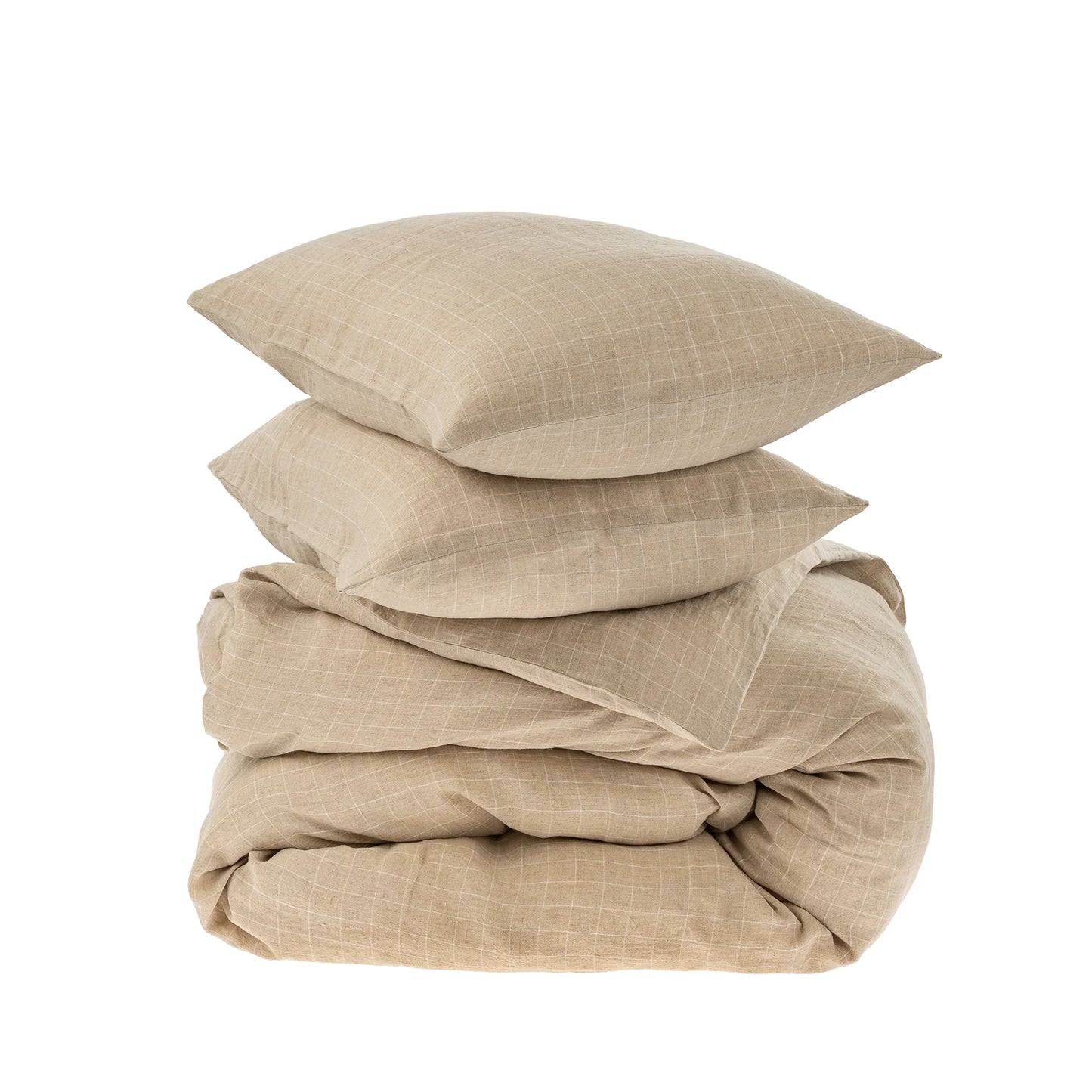 Linen King Duvet Set - Check Pattern