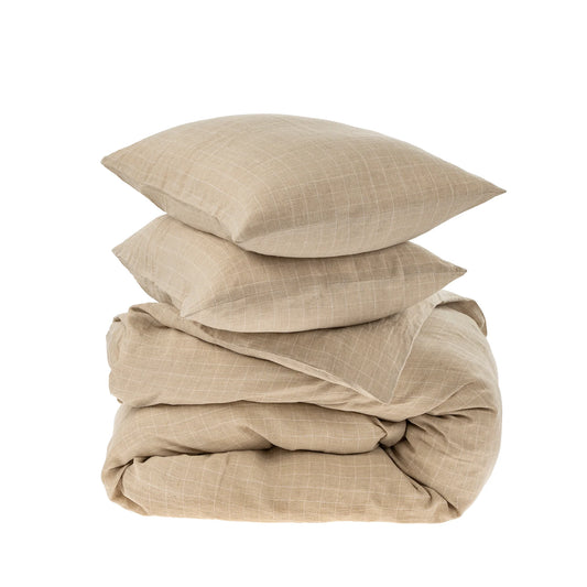 Linen King Duvet Set - Check Pattern