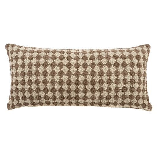 14x31 Check Weave Pillow - Brown