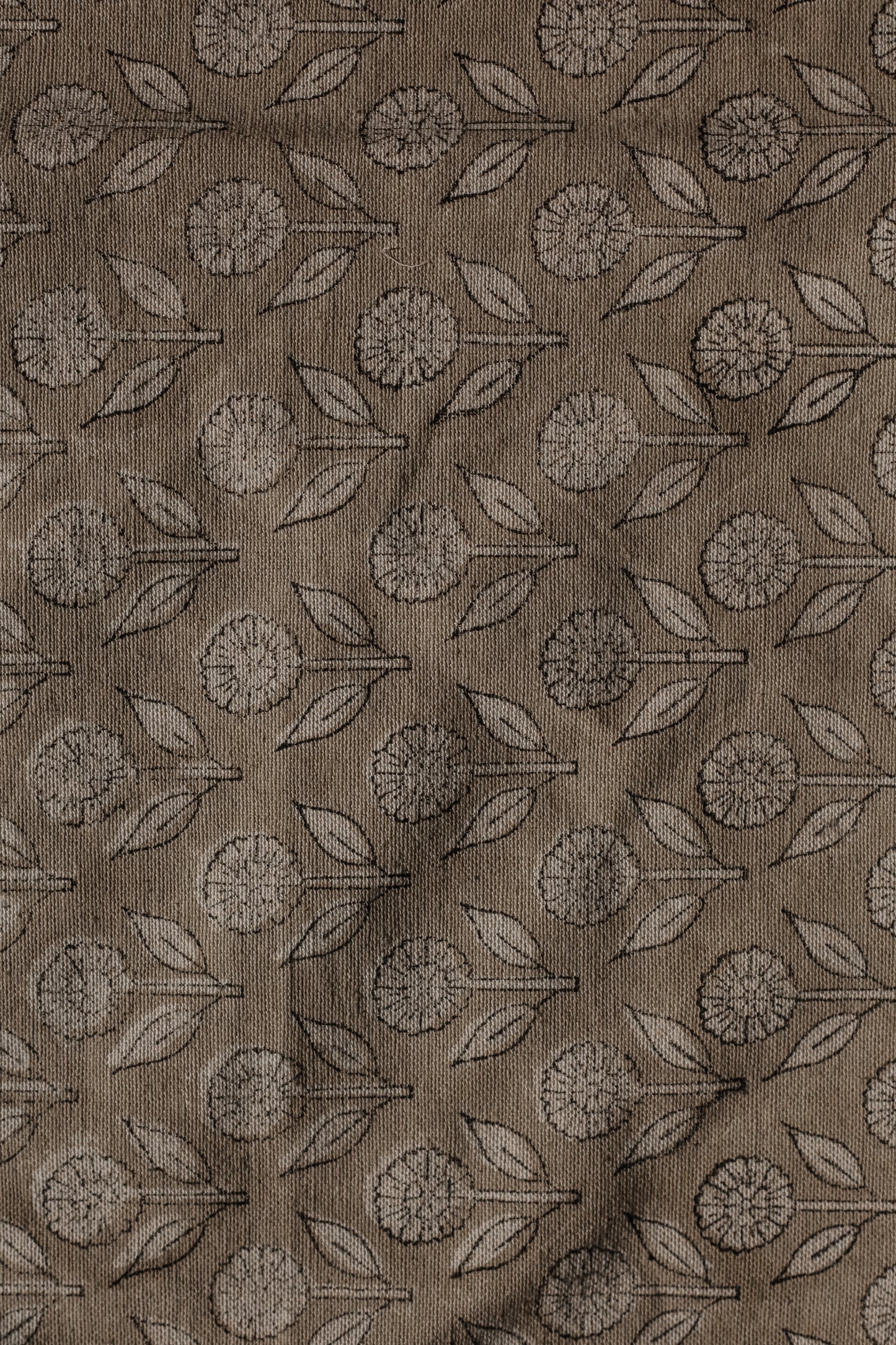 20x20 Block Print Pillow Cover - Oatmeal with Floral Pattern