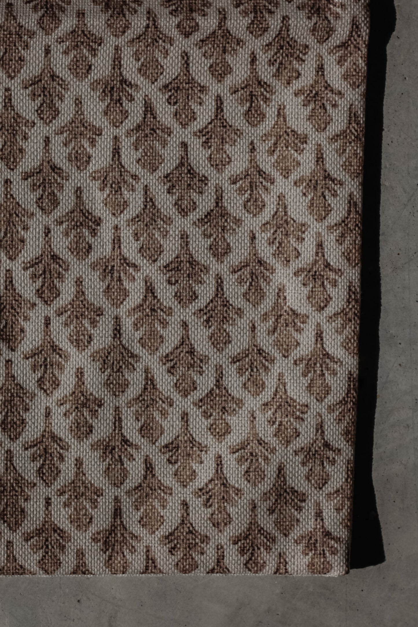 19x19 Pillow Cover - Sand with Brown Leaf Pattern