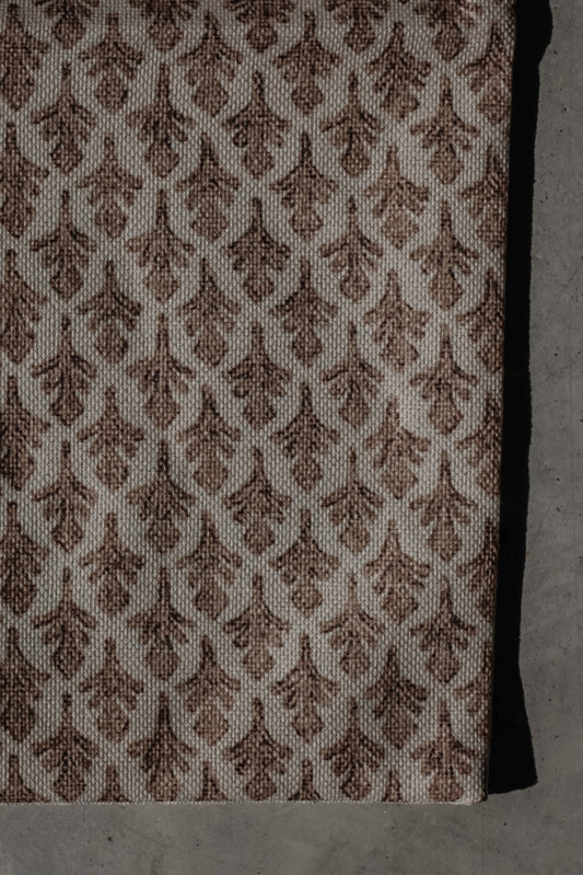 19x19 Pillow Cover - Sand with Brown Leaf Pattern
