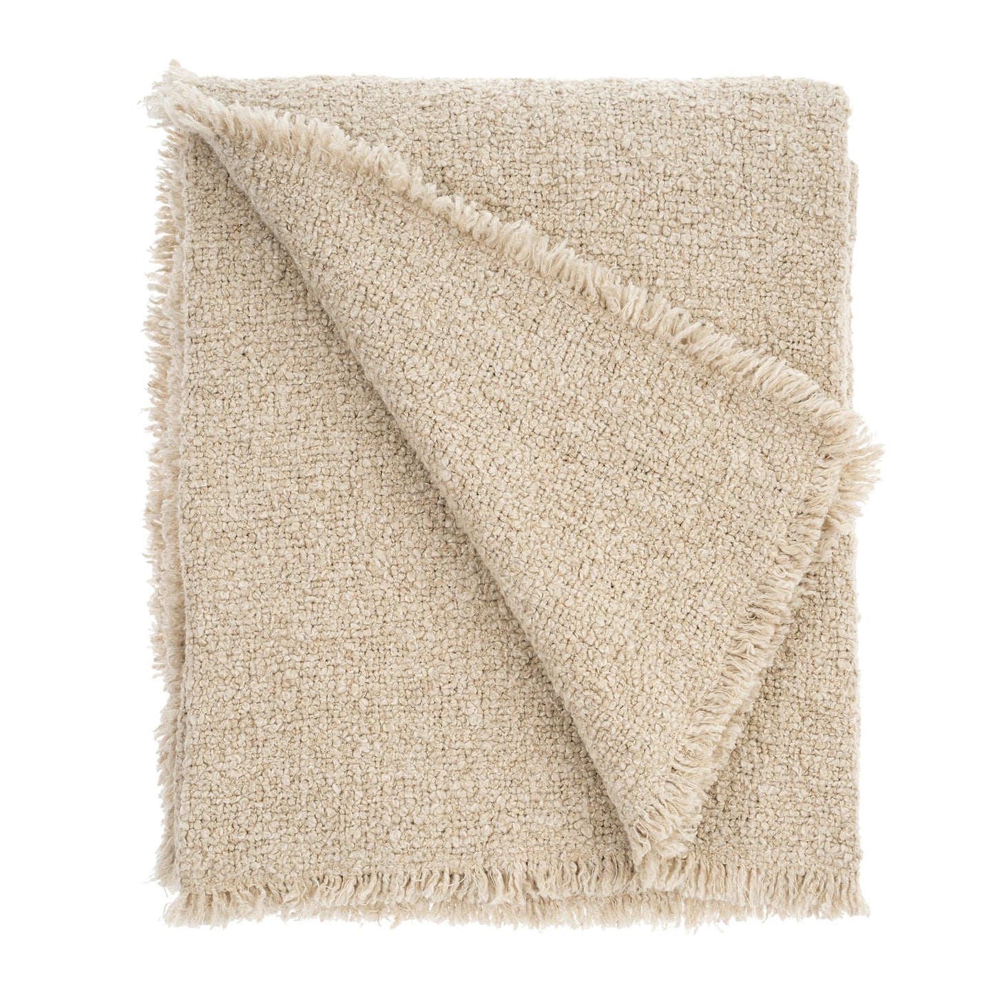 Fringed Boucle Throw Blanket