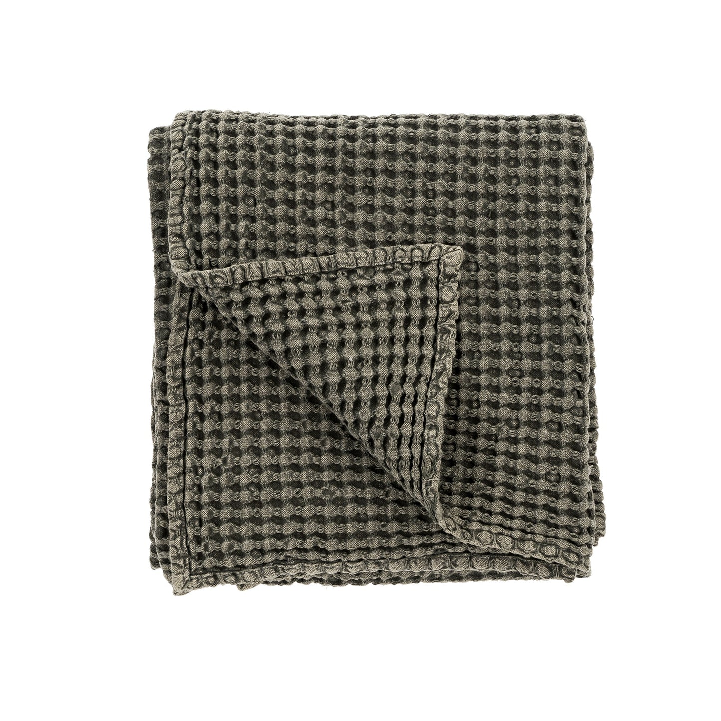 Stonewashed Waffle Throw Blanket - Charcoal